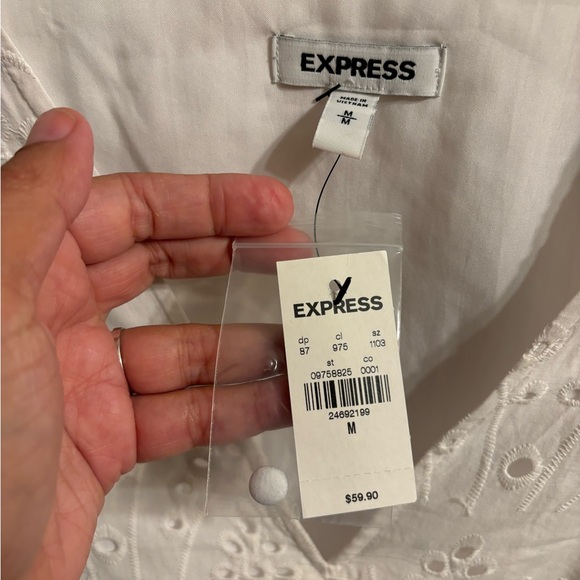 Express Eyelet Peplum Top - Picture 3 of 5